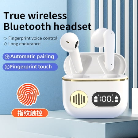 Sports Bluetooth earphones digital display mini ultra long battery life wireless waterproof and noise reducing call bilateral stereo earphone with earplugs