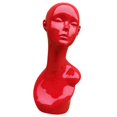 thumbnail image 4 of Soporte de exhibición de auriculares de joyería de sombrero de peluca de maniquí femenino estable rojo, 4 of 7