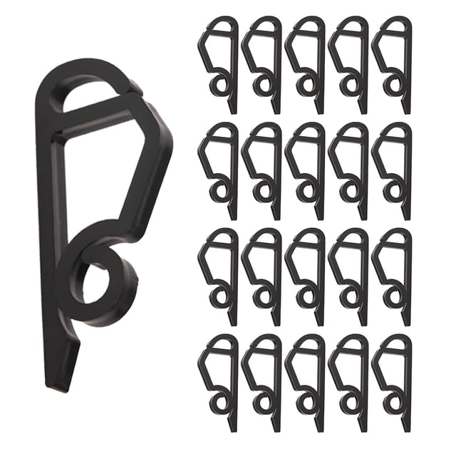 Paquete de 120 Clips de Luces de Navidad para Exteriores, Colgadores de Luces Navidad Resistentes una la Intemperie, para Canalones para Navidad, Vacaciones, Color Negro