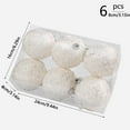 thumbnail image 4 of Staron 6Pcs Christmas Balls Ornaments for Xmas Tree, White Christmas Ornaments Christmas Decorations Christmas Tree Decorations Hanging Ball for Holiday Party Decoration, 4 of 7