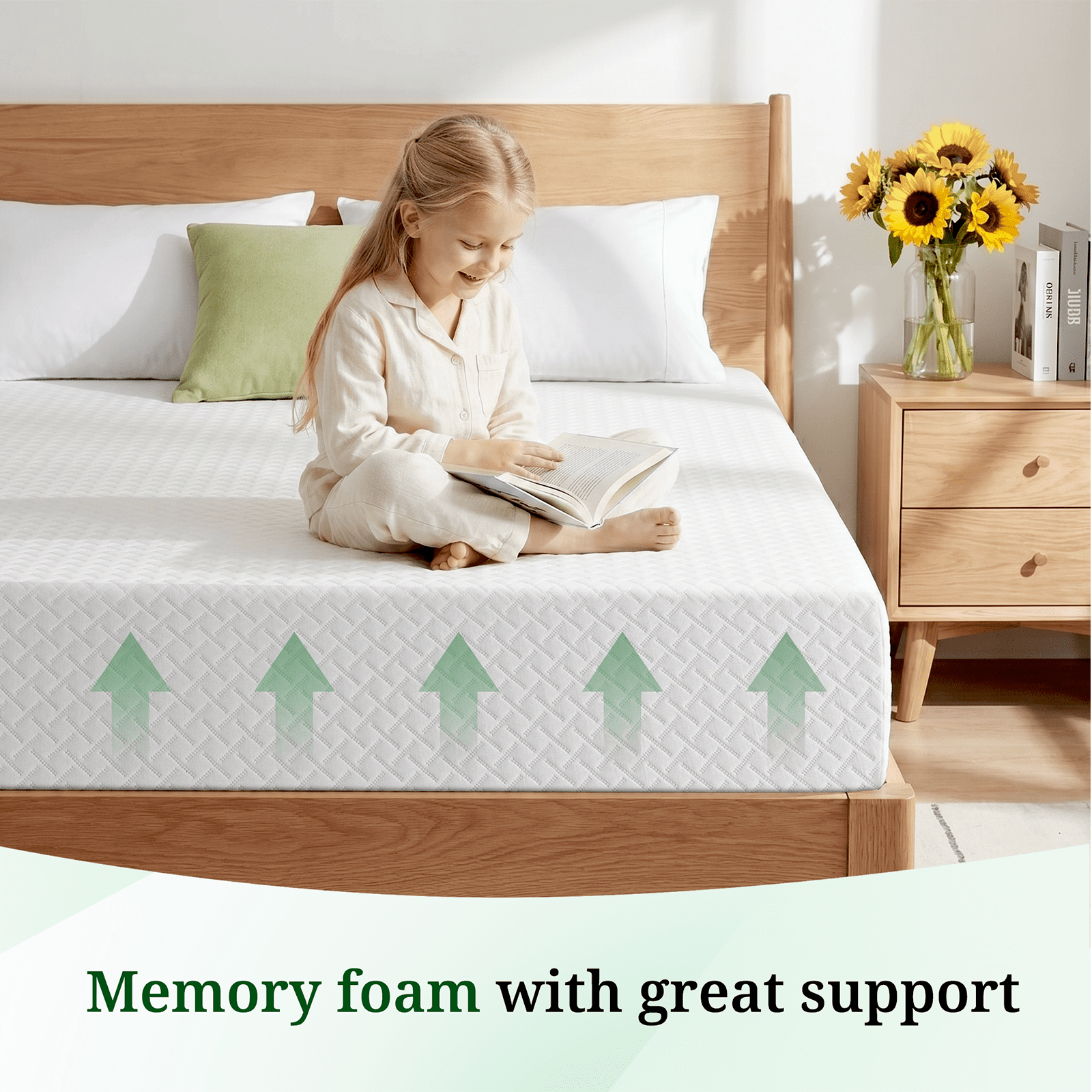 5 inch Twin Gel Memory Foam Mattress, Medium Firm mattress in a box, Cool and Skin-Friendly material for Kids & Adults