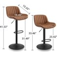 Stools, bar stools set of 4, Midcentury Modern faux leather rotating