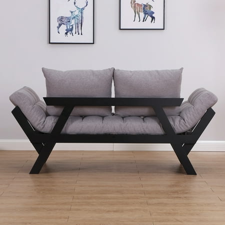sofa loveseat futon convertible bed walmart futons pillow grey living