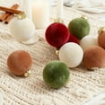 thumbnail image 2 of Shoreew 6Pcs Christmas Ball Ornaments Flocking Rustic Distressed Hanging Balls with Loop Farmhouse Xmas Decoration, 2 of 7