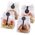 thumbnail image 1 of Yunko 100 Pack Translucent Plastic Bags for Cookie,Cake,Chocolate,Candy,Snack Wrapping Good for Bakery Party with Stickers, 1 of 6