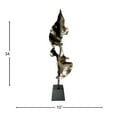 thumbnail image 2 of Bergamo Art 34 Inch Tall Handmade Aluminum and Wood Abstract Sculpture in Gold, 2 of 4