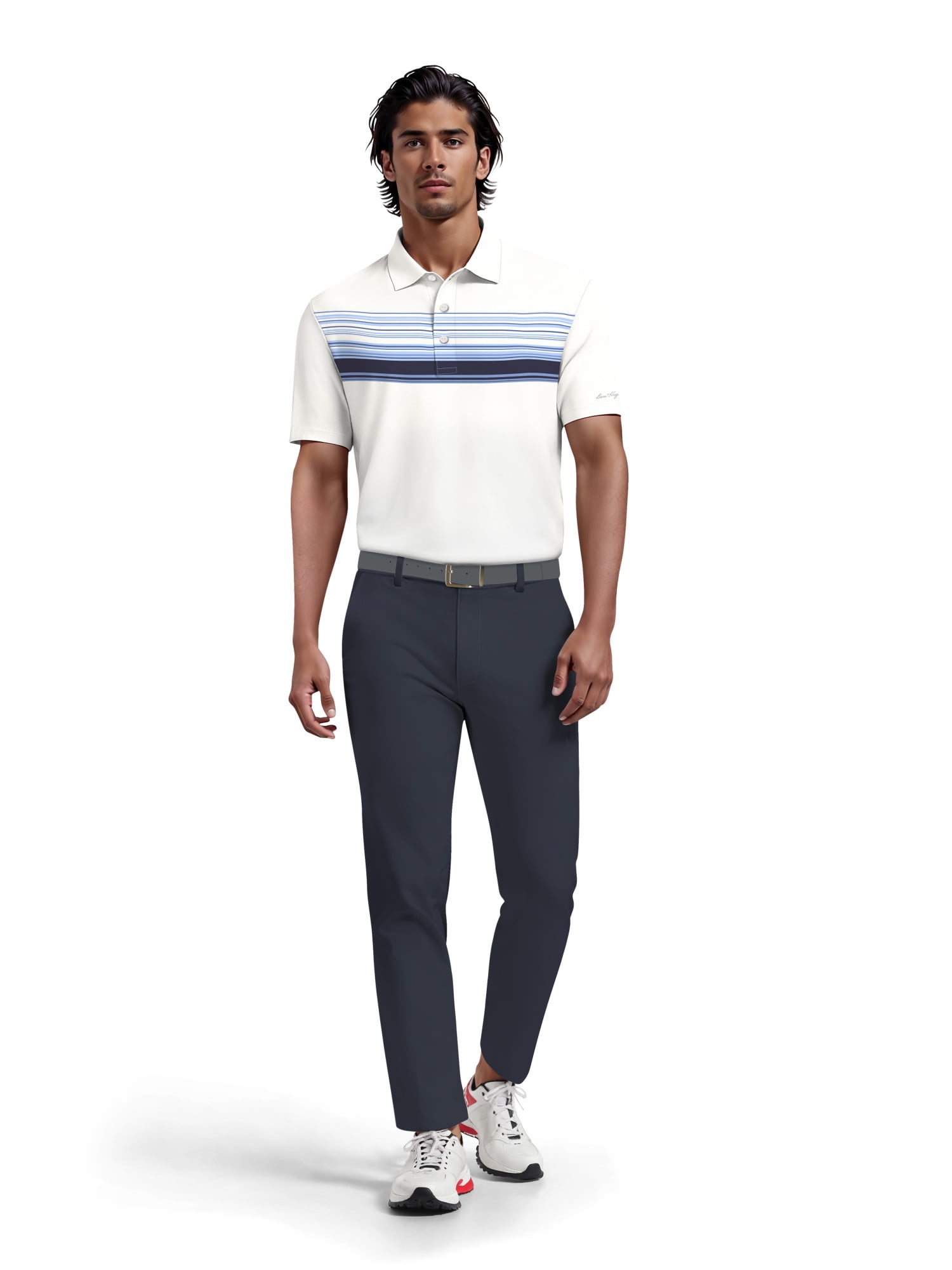 Ben Hogan Men's & Big Men's Chest Printed Golft Polo, Sizes S-5XL