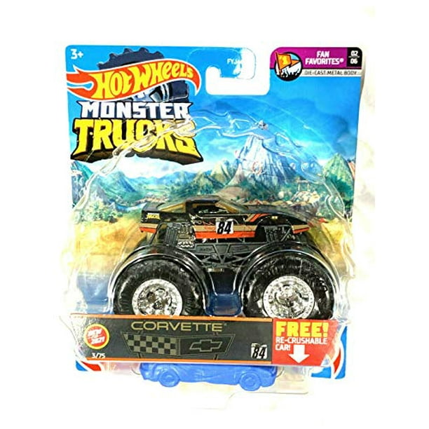 Hot Wheels Monster Trucks Corvette Black 21 Fan Favorites With Re Crushable Car Walmart Com Hot Wheels Monster Trucks Corvette Black 21 Fan Favorites With Re Crushable Car Walmart Com