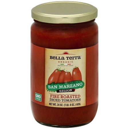 Bella Terra Organic San Marzano Fire Roasted Diced Tomatoes, 24 oz, (Pack of (Best Dop San Marzano Tomatoes)