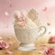 thumbnail image 4 of Regalo romántico de adorno de taza de té | Decoración acrílica en forma de corazón 15cm | Juego de tazas de té con temática de amor, platillo a juego, cuchara para remover | Acabado brillante, 4 of 4