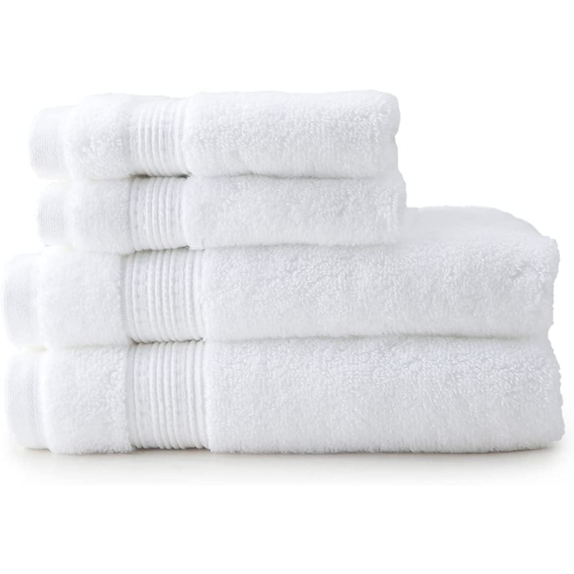 Charisma Luxury 100 Hygro Cotton Hand Towels & Wash Cloths 4 Piece Set White