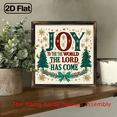 thumbnail image 5 of 2D Flat, 8x8 Inch Rustic Wooden Wall Art Sign Joy to the World The Lord Has Come - 2D Flat Print Inspirational Christmas Decoration with Red Golden Lettering, Green Foliage Golden Stars, 5 of 9