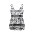 thumbnail image 4 of Puliio Blouson Tankini Tops for Women Tribal Geometric Print V Neck Loose Fit Bathing Suit No Bottom, 4 of 5