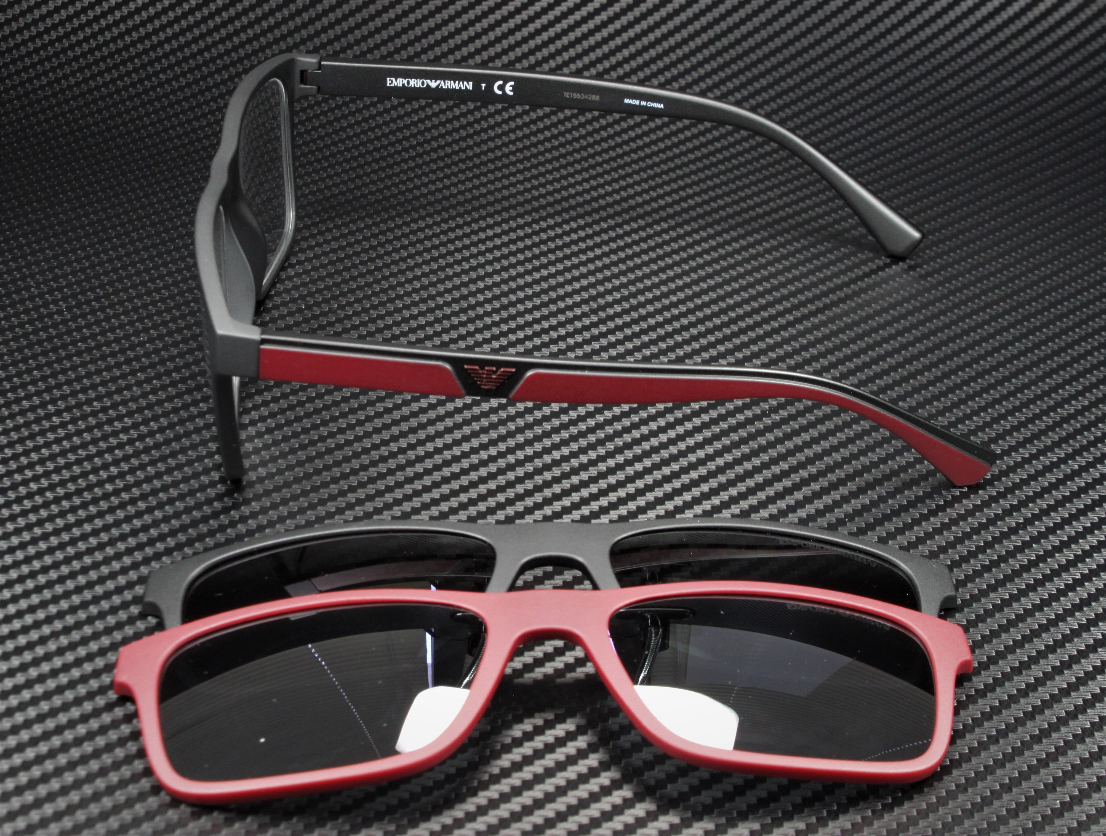 Emporio Armani EA 4115 Plastic Unisex Rectangle Sunglasses Matte Black 54mm Adult