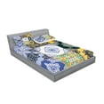 thumbnail image 2 of Ambesonne Colorful Fitted Sheet & Pillow Sham Set, Boho Portugese Tiles, Queen, Multicolor, 2 of 2