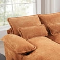 thumbnail image 5 of 124.8" U Shaped Cloud Couch with Chaise for Sleeper, Sectional Couches for Living Room, Fluffy Chenille Couch with Console Plush Sofas for Apartment Dorm Office, Orange, 5 of 7