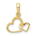 thumbnail image 3 of Real 14kt Yellow Gold Polished Intertwined Double Heart Pendant; for Adults and Teens; for Women and Men, 3 of 4