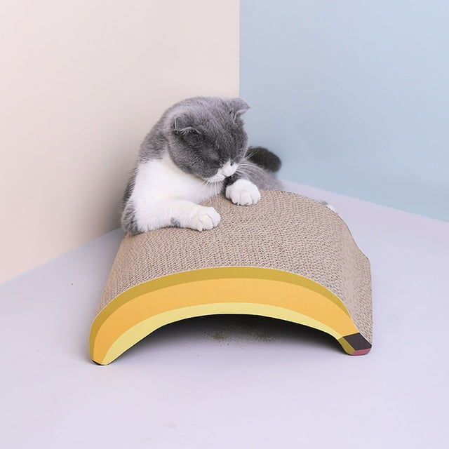 Cat Scratching Board Cat Scratcher Cardboard Cat Scratch Board Cat Scratching Board Banana Shape Cute Funny Corrugated Paper Cat Grinding Claw Scratching Board For Cats Kittens