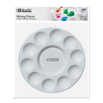 BAZIC Paint Palette 10 Mixing Round Tray, Plastic Paint Pallets, 1-Pack