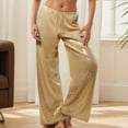 thumbnail image 3 of Glitter Sequin Pants Women Low Rise Elastic Waist Wide Leg Flowy Sparkly Pants for Disco Party Dancewear Clubwear, 3 of 6