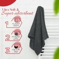 thumbnail image 3 of RIVERSIDE Cotton Bath Towels 22 x 44 Set of 4 Soft 450 GSM Quick Dry and Lightweight for Bathroom Spa - Gray, 3 of 7