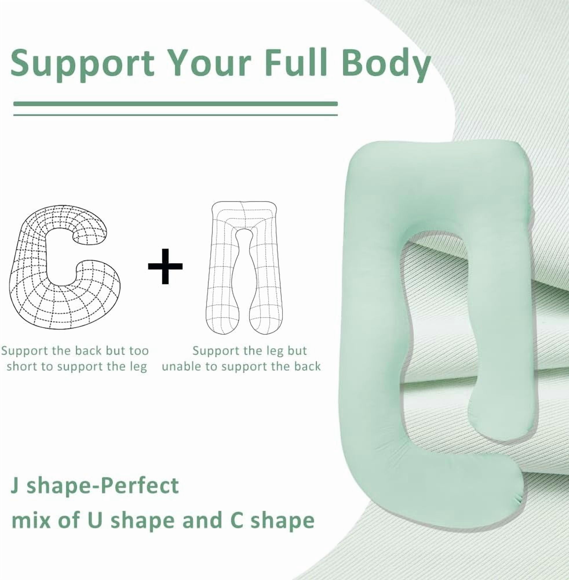 Chilling Home Pregnancy Pillow, Cooling Pregnancy Pillows for Sleeping,Full Body Pillow for Adult,Maternity Pillow for Pregnant Women 63 inch, Pregnancy Must Have with Removable Cover, Mint Green