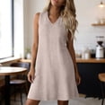thumbnail image 2 of Horkkom Sleeveless Dress for Women V Neck Zipper Mini Dresses Summer Beach Vacation Sundresses L, 2 of 10