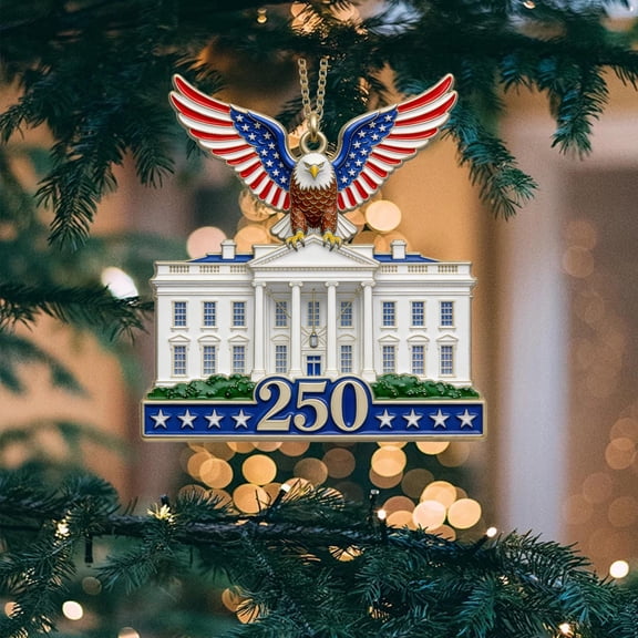 US 250th Anniversary Ornament, Patriotic Bicentennial Decor, Independence Day Christmas Tree Decoration, American Historical Commemorative Keepsake for Year-Round Display