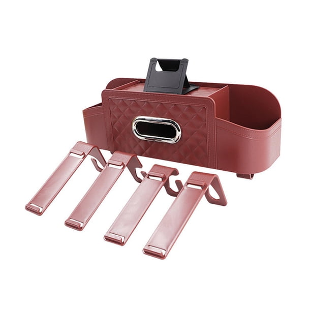 Organizador para asiento trasero de coche perfecl con soporte para teléfono y caja de pañuelos Rojo