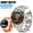 Silver steel & Orange silicone, variant on Smart Watch for Men(Answer/Dial Calls)with LED Flashlight 760mAh Battery 100+ Sports Modes Watch 1.85” HD Smartwatches for iOS Android