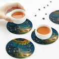thumbnail image 5 of Kdxio Sunflower Castle Starry Sky Funny Coasters,4 Pcs Leather Coasters,Housewarming Gifts,Protect Furniture from Water Marks Scratch and Damage, 5 of 6