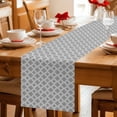 thumbnail image 5 of Dark Grey Morocco Table Runner 108 Inches, Modern Abstract Classic Geometric Bed Runner Dresser Scarves Tabletop for Indoor Outdoor Parties/Ceremony/Banquet, 13"x 108", 5 of 9