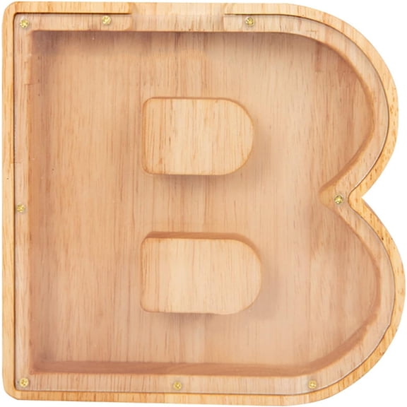LINLIN Personalized Alphabet Piggy Bank alphabet piggy bank Wooden Letter a to Z Piggy Bank Coin Bank Money Box Decorative Money Saving Toys for Children Birthday