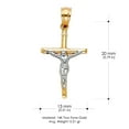 thumbnail image 3 of Ioka-14K Two Tone Gold Jesus Crucifix Cross Pendant with 1.9mm Figaro 3+1 Chain Chain Necklace - 16", 3 of 4