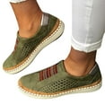 thumbnail image 3 of JINMGG Sneakers for Women Plus Clearance Women's Fashion Casual Hollow-Out Round Toe Slip On Shoes Flat with Sneakers Green 42, 3 of 8
