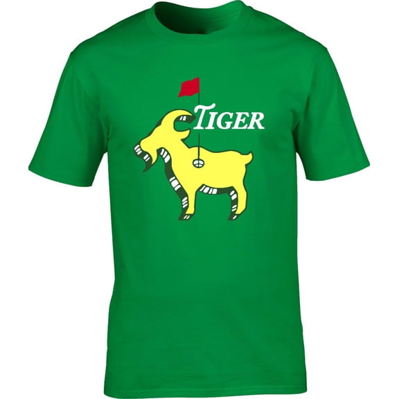 GREEN Tiger Woods Goat Logo Masters T-shirt ADULT