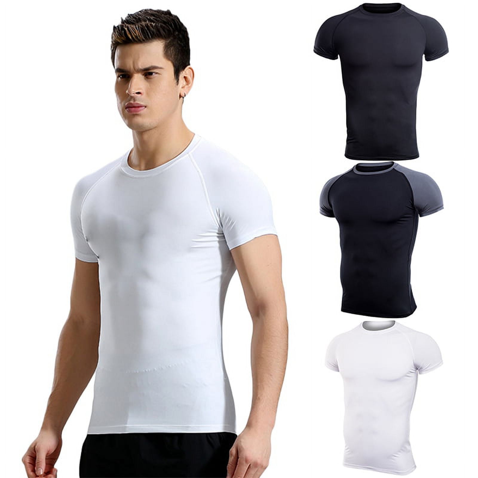 Men's Fitness Shirt Slim Exercise Tops Short-sleeved Sports T-shirt Tops Tee