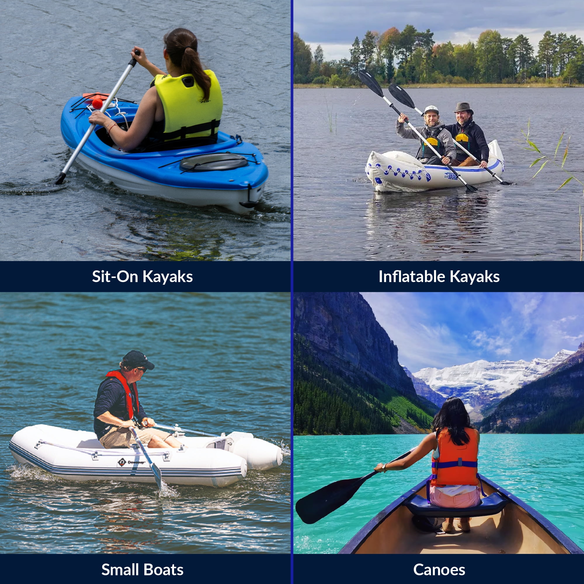 Five Oceans Canoe Paddle - Boat Paddle Collapsible Paddle, Canoe Oars Extends from 39-Inch to 60-Inch - Aluminum Shaft, Round Grip  FO4720
