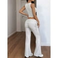 thumbnail image 4 of Women'S Fitness Suit Two-Piece Vest with Wide-Leg Leggings Suit Hot Girl Light Gray M, 4 of 5