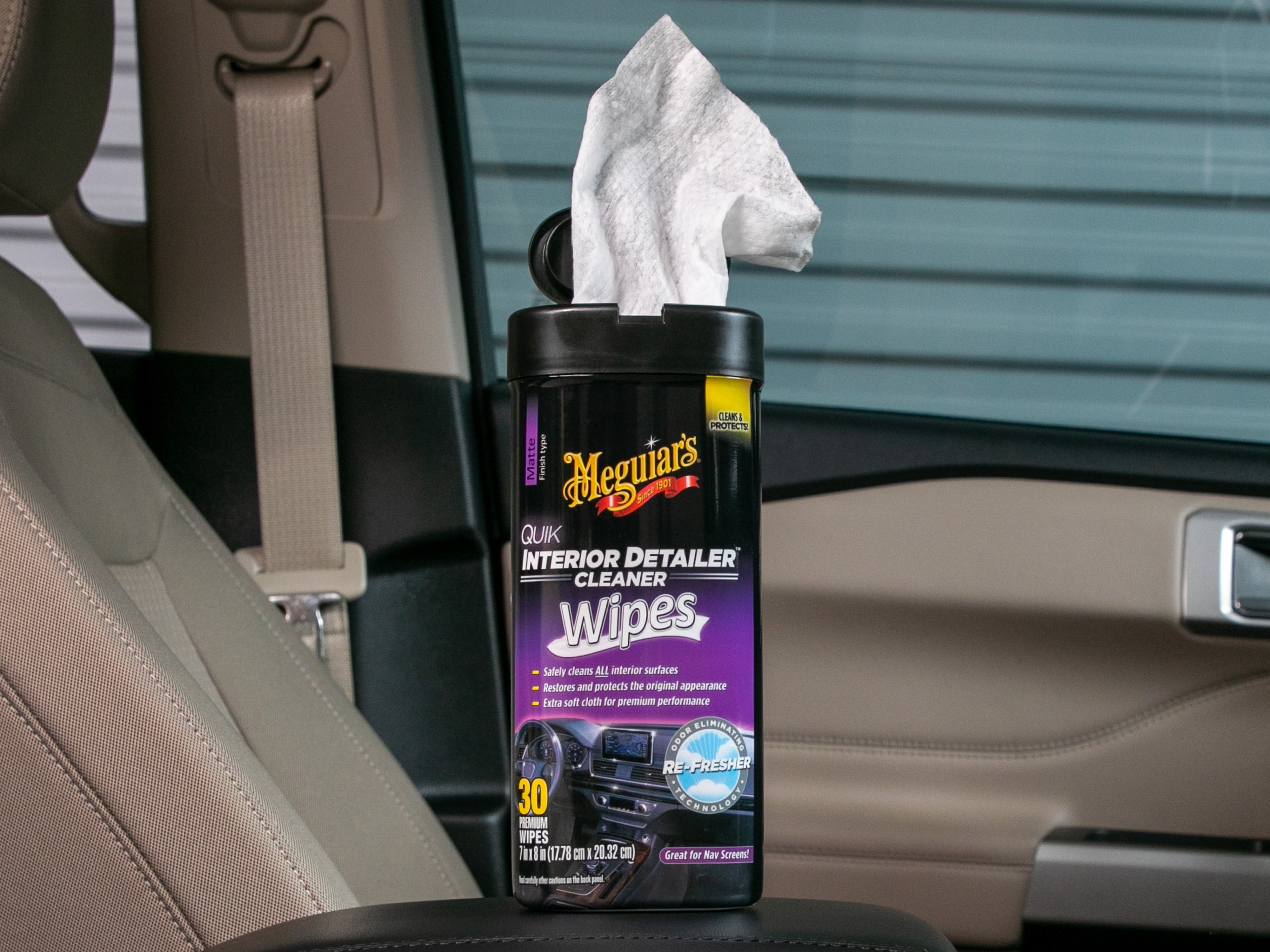Meguiar's 25-Count Wipes Car Interior Cleaner in the Car Interior