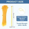 thumbnail image 2 of Uxcell 100Pcs 8 inch Length Cable Zip Ties Self-Locking Nylon Wire Tie Wraps Heavy Duty for Indoor and Outdoor Yellow, 2 of 6