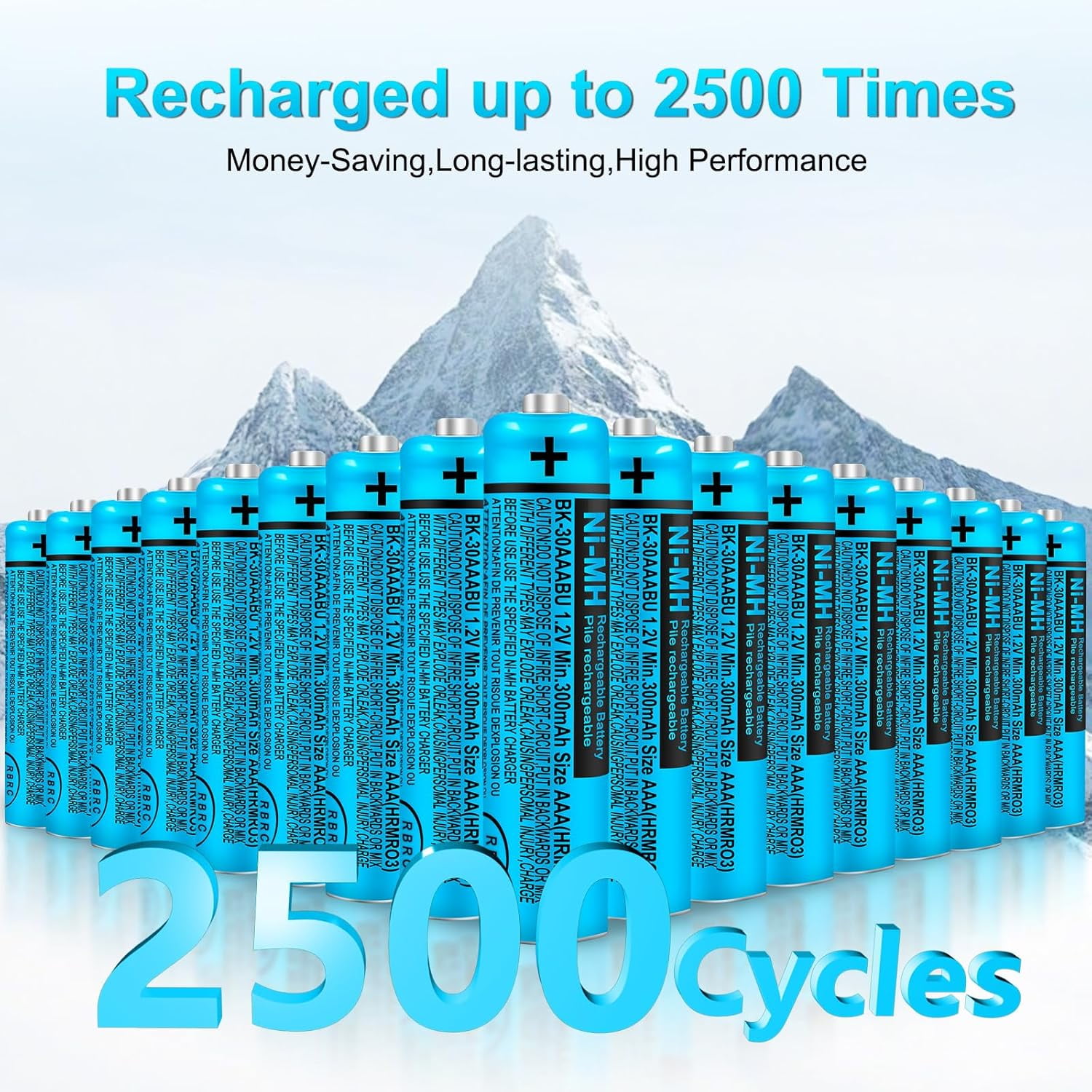 12 Pack BK-30AAABU NI-MH AAA Rechargeable Batteries 300mah Battery 1.2V for Panasonic Cordless Phones,Remote Controls,Electronics