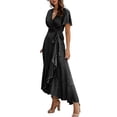 thumbnail image 4 of Wangscanis Women Short Sleeve Dresses Irregular Hem Adjustable Belt Summer, 4 of 10