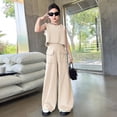 thumbnail image 2 of CPNG Girls Clothes Summer 2 Piece Outfit Set Raw Fringed Denim Sleeveless Vest Top and High Waist Wide Leg Pants Summer Outfits Set(Khaki,11-12 Years), 2 of 5
