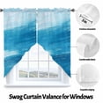 thumbnail image 3 of Light Blue Swag Curtain Valance for Windows, Gradient Abstract Waves Tranquility Sea Surface Window Treatments Short Swag Topper for Kitchen Windows Bathroom Bedroom, 36"x36", 3 of 8