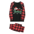 thumbnail image 2 of Caoirhny Family Matching Christmas Pajamas, Romper/Letter Print Long Sleeve Tops and Plaid Pants Sleepwear Loungewear Set, 2 of 9