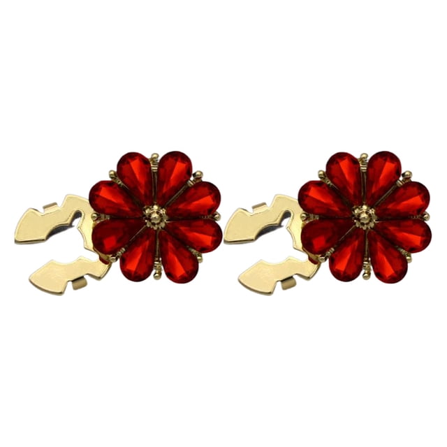 tamizeot 2pcs Zinc Alloy Flower Sleeve Button Cover Clip On Button Covers For Shirts Rhinestone Button Covers D