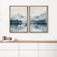 thumbnail image 4 of IDEA4WALL Framed Canvas Print Wall Art Set Lake and Mountain Landscape Serene Watercolor Scenery in Cool Blues Modern Digital Art Wall Decor Minimal Contemporary for Home Decor - Natural 16"x24"x2, 4 of 5
