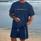 thumbnail image 2 of Pack De Playeras Para Hombre, Conjunto De Dos Piezas De Camiseta Y Pantalones Cortos De Manga Corta Con Estampado Para Hombre, Camisa Estampada Y Pantalón Corto., 2 of 5