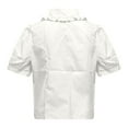 thumbnail image 5 of Gbsyewxs Womens Tops V Neck Puff Sleeve Solid Color Slim Button Summer T Shirts For Women White, 5 of 5